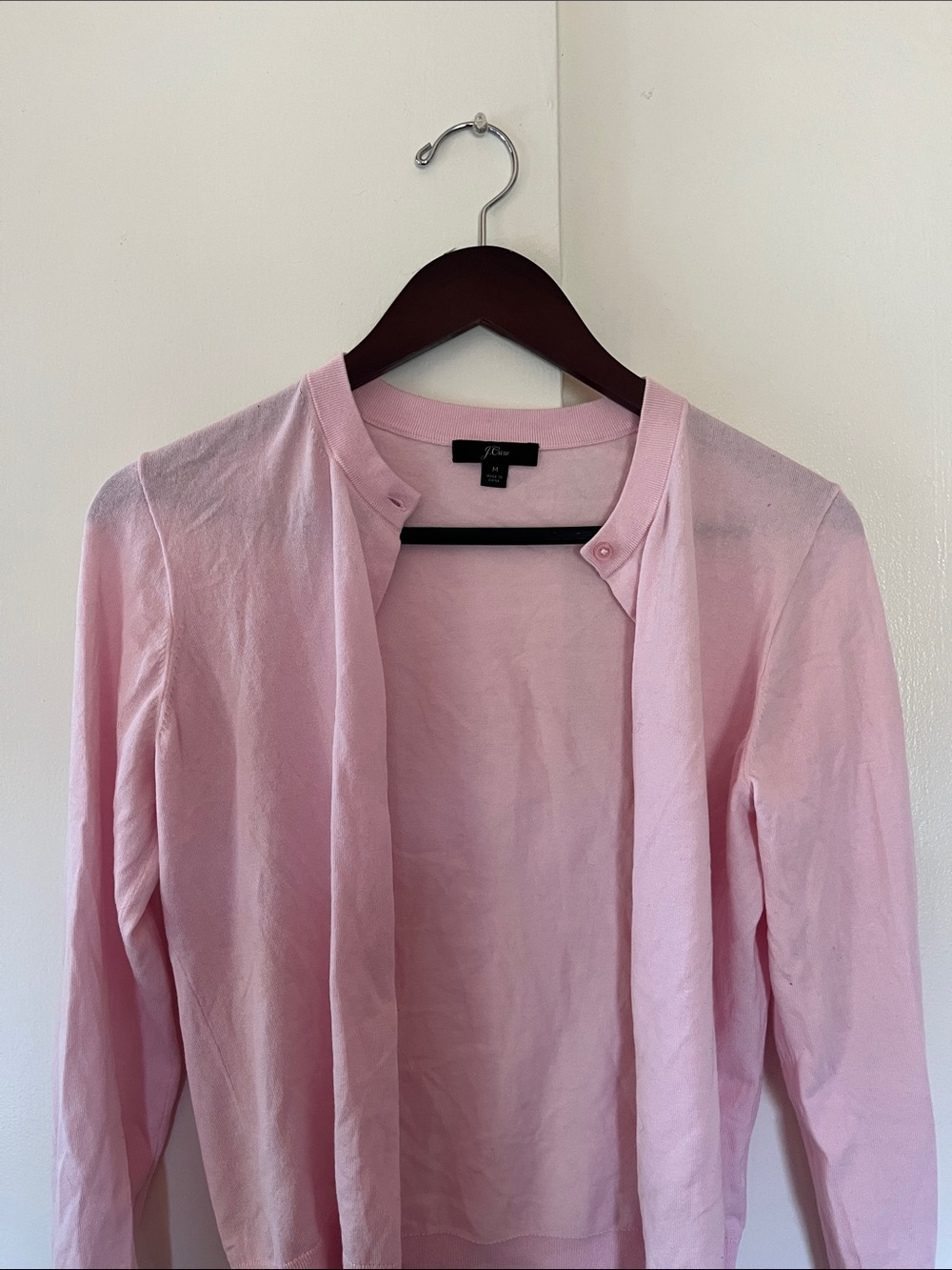 J. Crew Light Pink Button-Front Cardigan - Picture 3 of 4